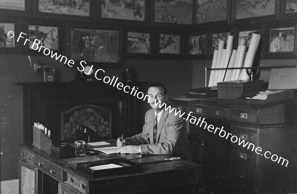 DUNSANY CASTLE  COL PLUNKETT IN HIS OFFICE